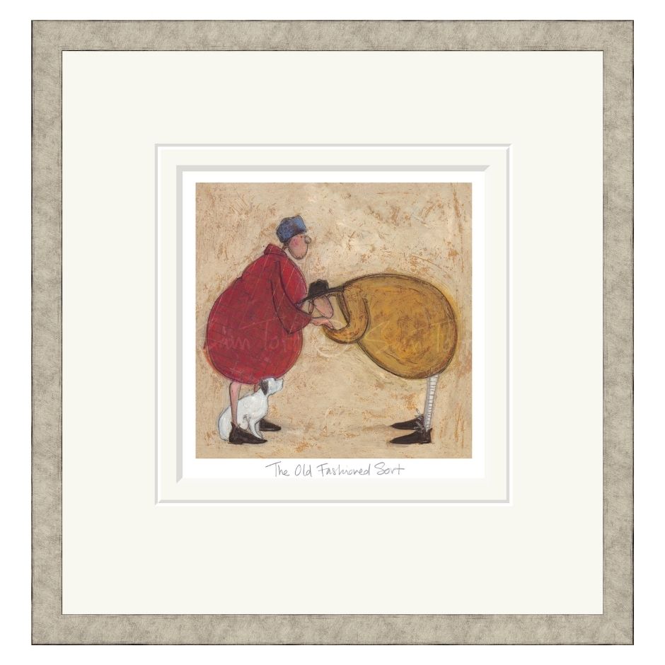 Framed Illustration of a couple on a beige background