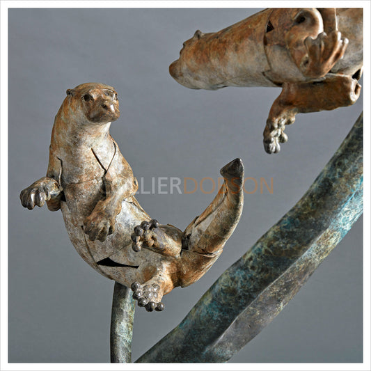 Diving Otters by Fred Gordon