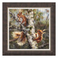 Framed artwork of two squirrels on a tree branch with a natural background.