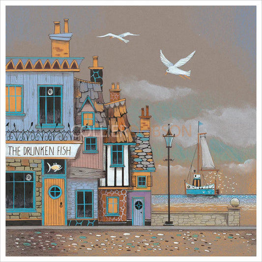 Gary Walton The Drunken Fish mounted art print