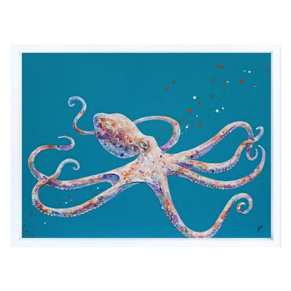 Colorful octopus illustration on a blue background