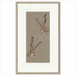 Framed artwork of two hares on a beige background