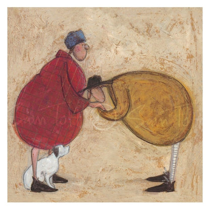 Illustration of a couple on a beige background