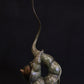 Bronze sculpture wren in pea pod Adam Binder