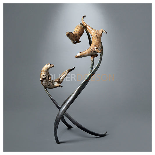 Diving Otters by Fred Gordon