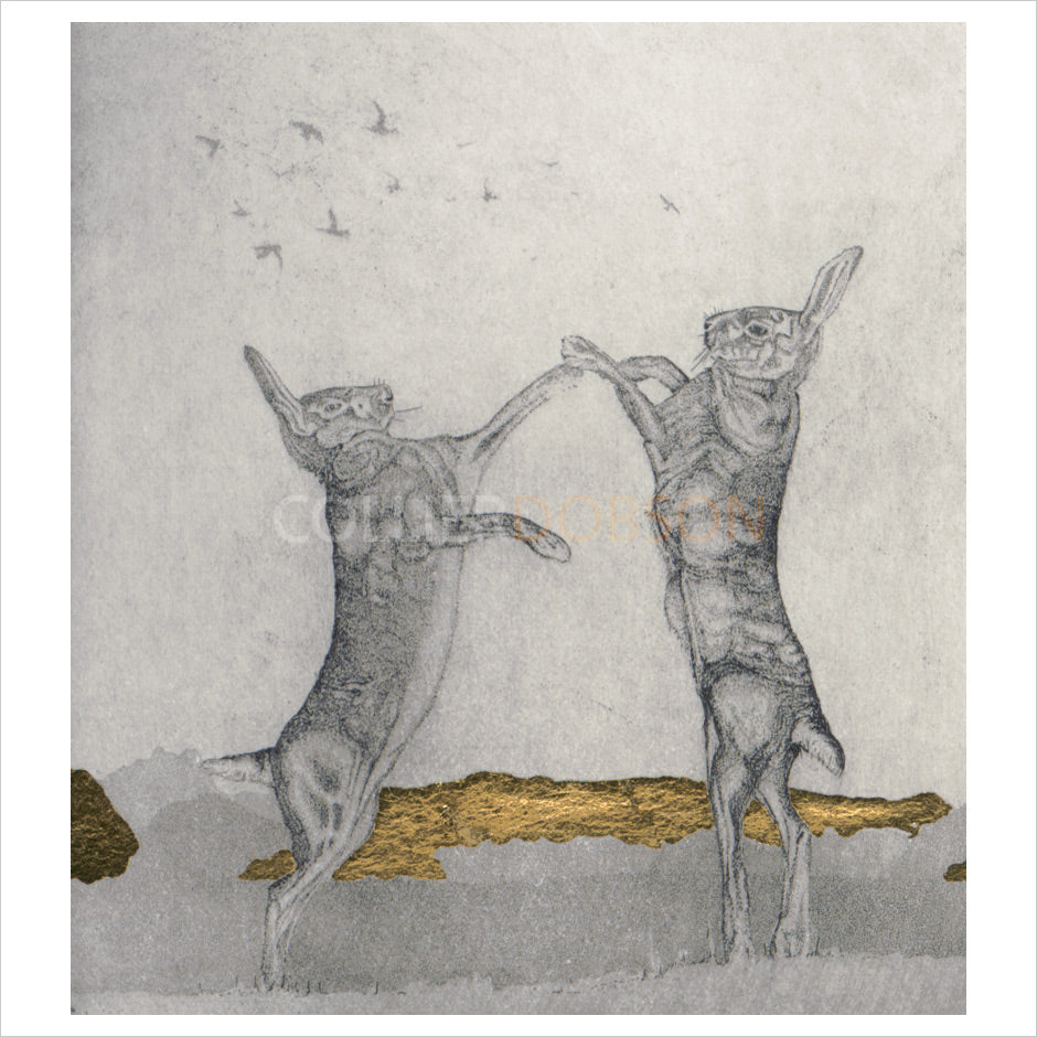 Boxing Hares by Guy Allen