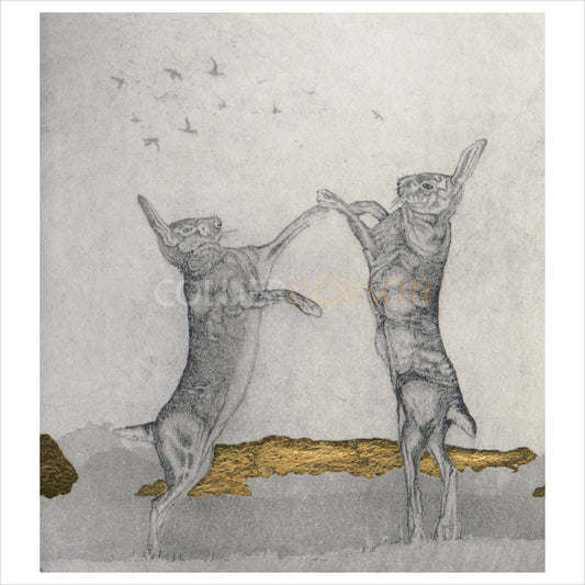 Boxing Hares by Guy Allen
