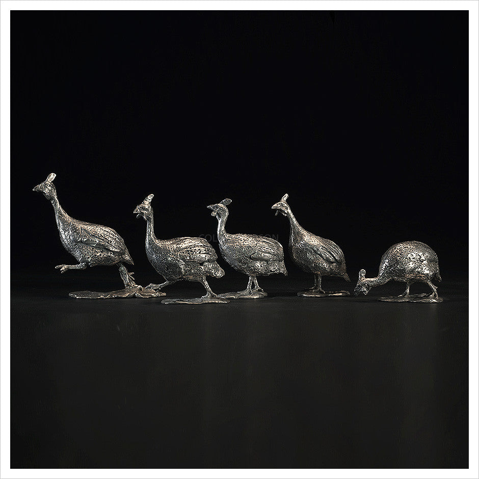 Guinea Fowl Group (Silver) by Hamish Mackie