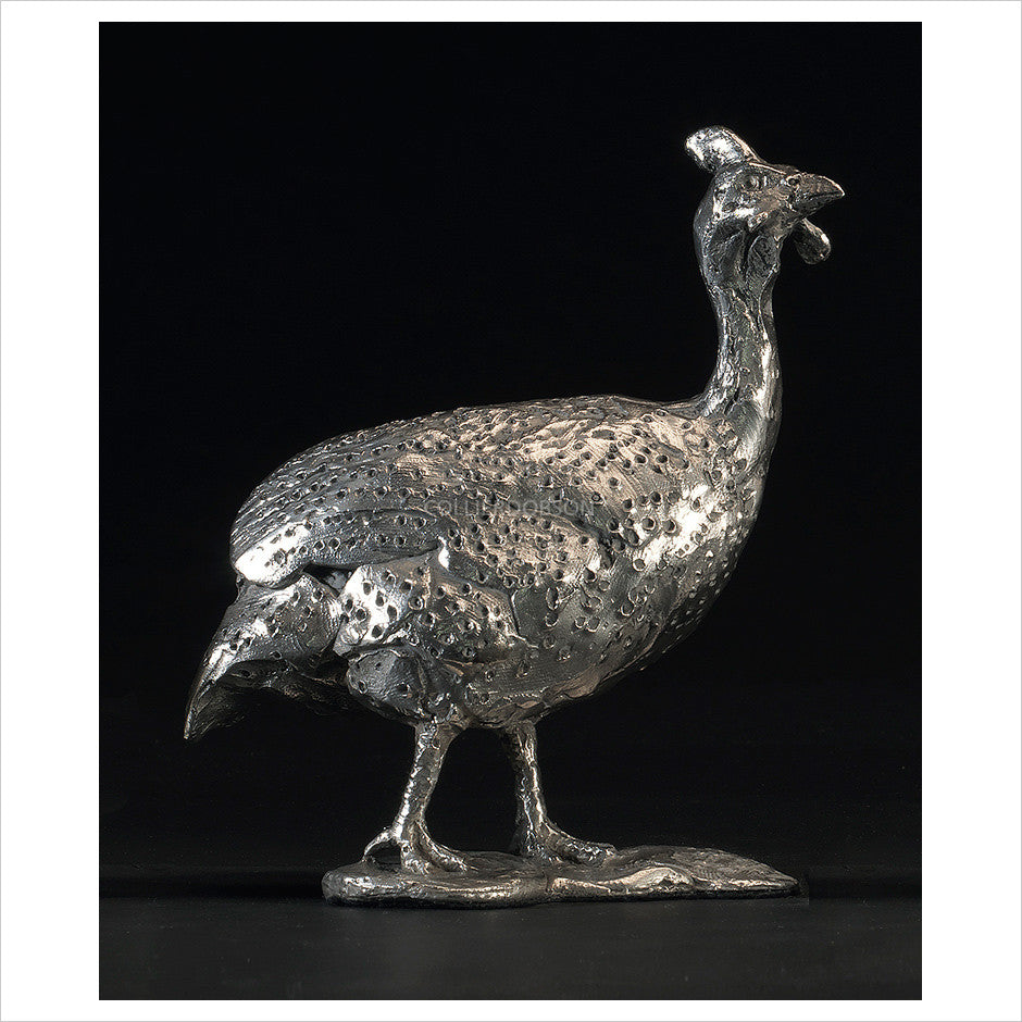 Guinea Fowl - Standing (Silver) by Hamish Mackie
