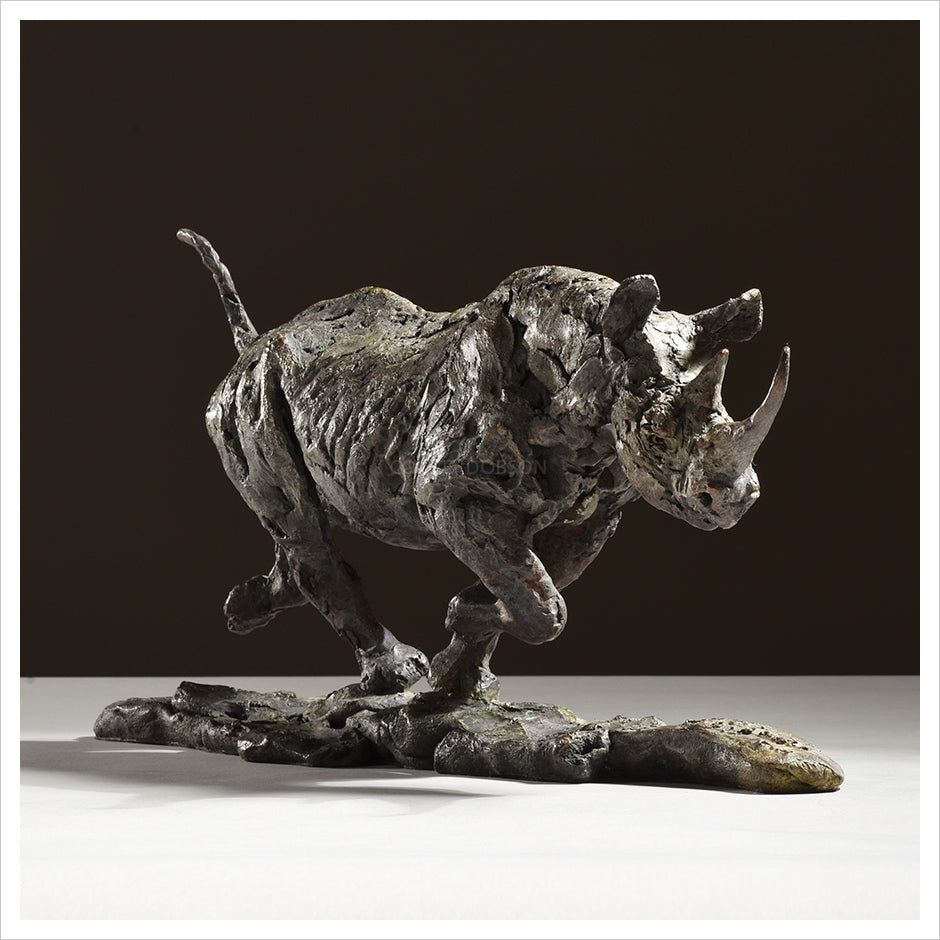 Black Rhino Running by Hamish Mackie